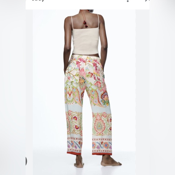 Zara Printed Pijama Style Pants. New.with Tags. - Picture 3 of 7